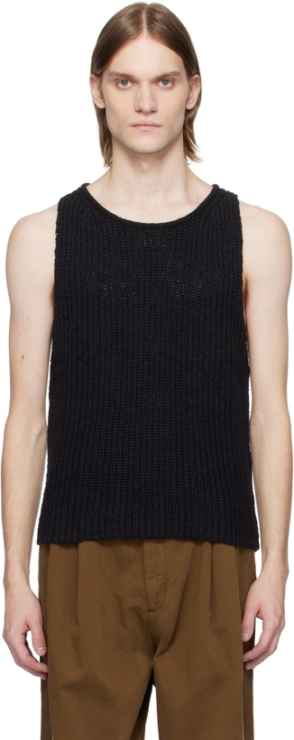 Photo: CMMN SWDN Black Eli Tape Knit Tank Top