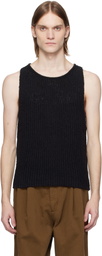 CMMN SWDN Black Eli Tape Knit Tank Top
