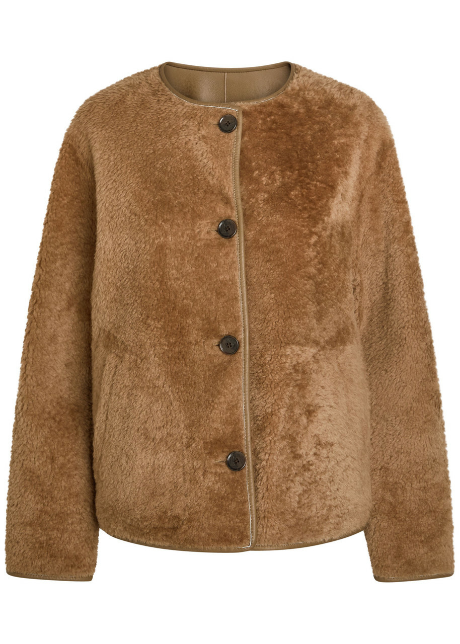 Arma Lucine Reversible Leather Jacket Beige