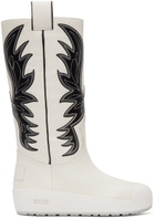 Bally White Bally Curling Montana Combat Boots