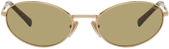 Photo: Prada Eyewear Gold Logo Sunglasses