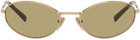 Prada Eyewear Gold Logo Sunglasses