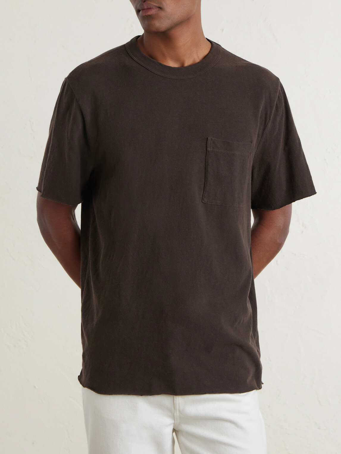 James Perse - Distressed Cotton-Jersey T-Shirt - Brown