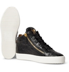 Giuseppe Zanotti - Logoball Croc-Effect Leather High-Top Sneakers - Men - Black