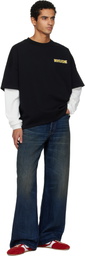 Rhude Black 'Rhude' Steel Double-Layered T-shirt