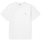 Carhartt WIP - Chase Logo-Embroidered Cotton-Jersey T-Shirt - Men - White