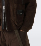 Sacai Leather-trimmed suede blouson jacket