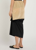 Calvin Klein Sully Layered Wool and Silk-blend Midi Skirt Black