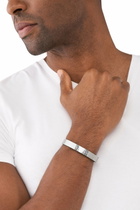 Diesel Font Two-Tone Cuff Bracelet - Bracelets - Unisex - Silver