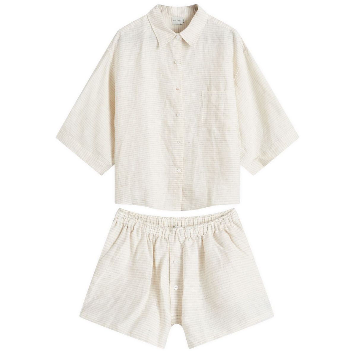 Deiji Studios Women's Linen Stripe 03 Set in Linen Story Stripe