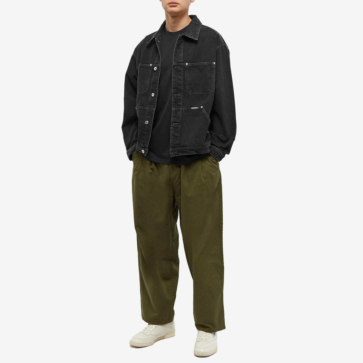 Polar Skate Co. Men's Patrik Denim Jacket in Silver Black Polar Skate Co. Men's Patrik Denim Jacket in Silver Black