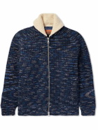 Missoni - Fleece-Trimmed Padded Space-Dyed Wool Jacket - Blue