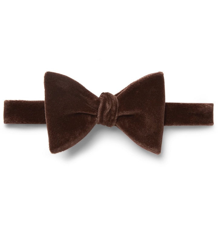 Photo: Turnbull & Asser - Pre-Tied Cotton-Velvet Bow Tie - Brown