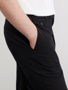 J. Mueser - Waverly Straight-Leg Wool Seersucker Suit Trousers - Black