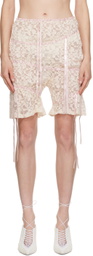 Yuhan Wang Off-White Floral Shorts