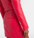 Balmain Cropped leather jacket