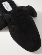 Thom Browne - Hector Shearling-Trimmed Suede Slippers - Black