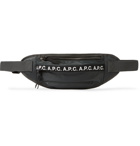 A.P.C. - Lucille Leather-Trimmed Logo-Print Nylon Belt Bag - Gray