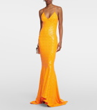Norma Kamali Fishtail sequin gown