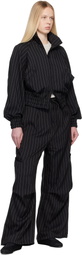 Y-3 Black Pinstripe Sport Uniform Blouson Jacket