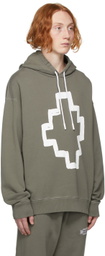 Marcelo Burlon County of Milan Khaki Tempera Cross Hoodie