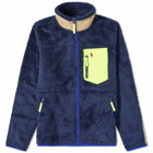 Polo Ralph Lauren Men's Neon Panel Sherpa Zip Through in Newport Navy Multi