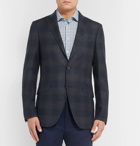 Etro - Navy Slim-Fit Checked Wool Suit Jacket - Navy