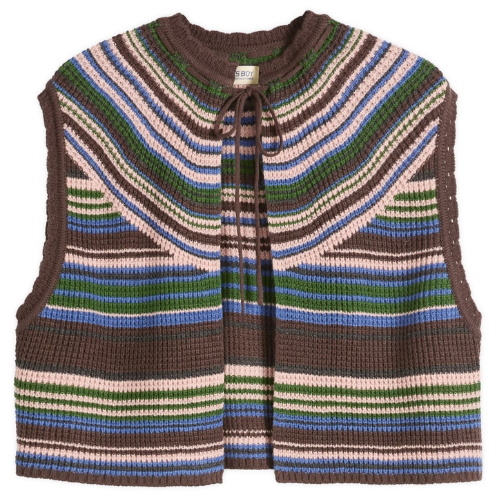 Photo: Beams Boy Women's Multi Stripe Knit Vest in Brown 