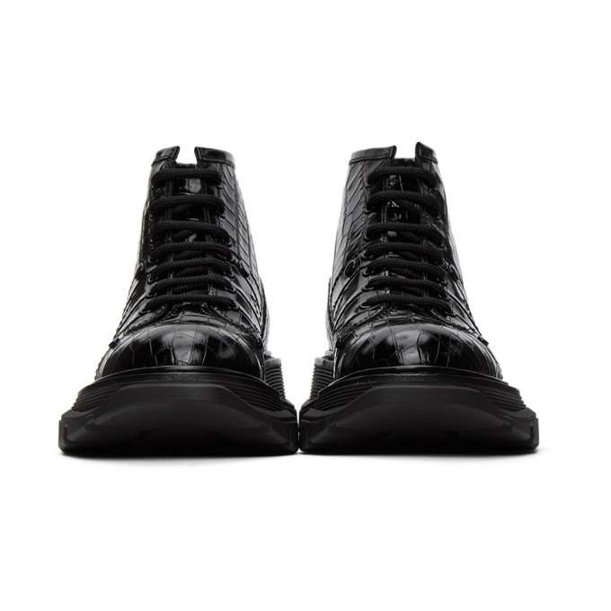 M*s様 ALEXANDER McQUEEN Tread Lace Up Boo Alexander McQueen Tread Lace-Up Boot Black Pink (Women's