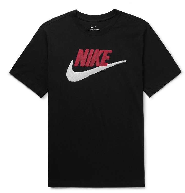 Photo: Nike - Logo-Print Cotton-Jersey T-Shirt - Black
