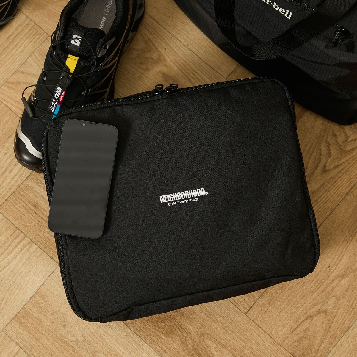 Neighborhood Men's Travel Pouch-L in Black Neighborhood