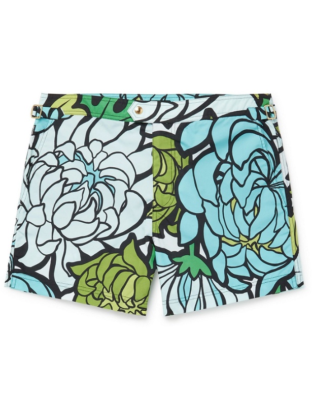 Photo: TOM FORD - Mid-Length Floral-Print Swim Shorts - Green - 44