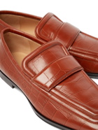 BOTTEGA VENETA - Croc-Effect Leather Loafers - Brown