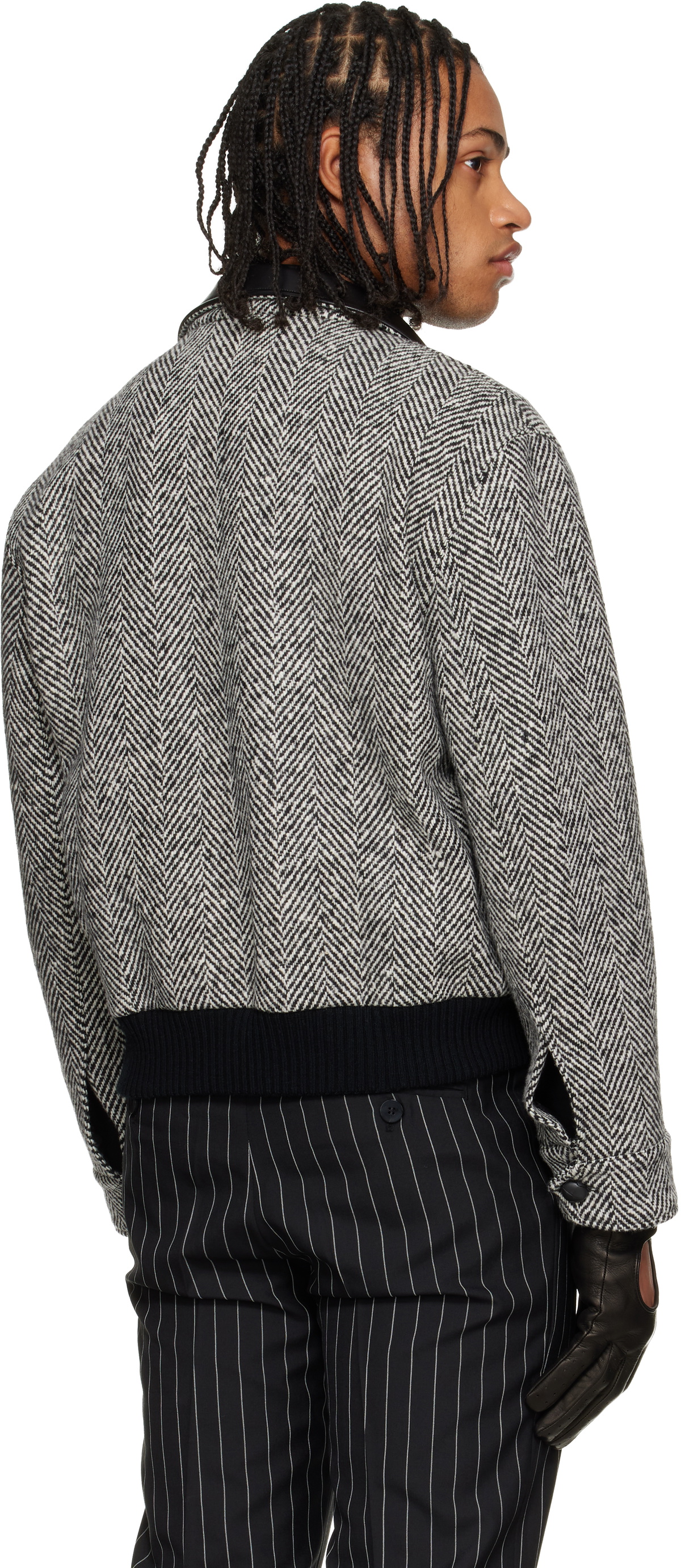 Ernest W. Baker Black & White Harrington Jacket Ernest W. Baker