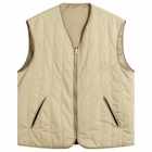 MM6 Maison Margiela Men's Light Padded Collarless Gilet in Sand/Sand