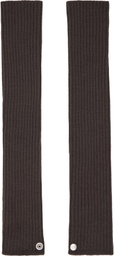 Rick Owens Brown Concordians Rasato Knit Arm Warmers