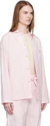 Tekla Pink Poplin Long-Sleeved Pyjama Shirt