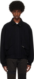 HYEIN SEO Black Wool Bomber Jacket