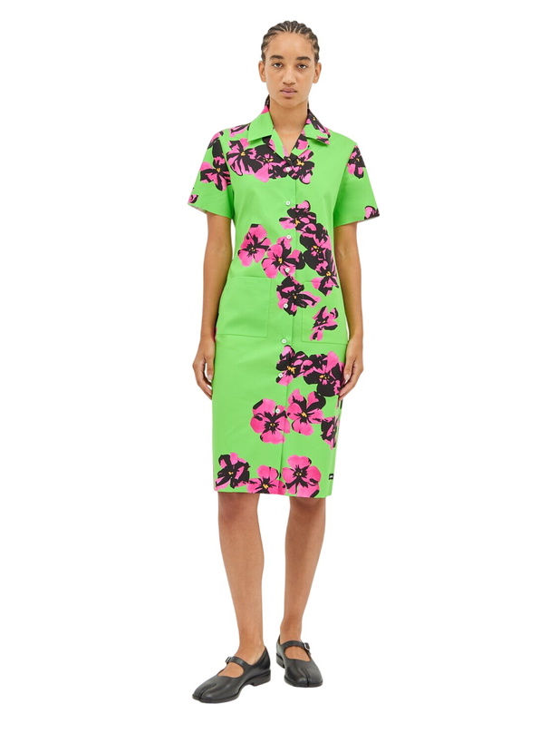 Miu Miu Satin Flower Dress Miu Miu
