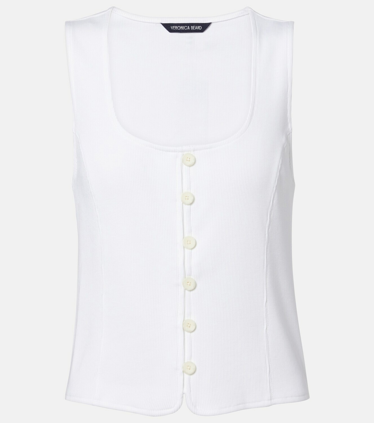 Veronica Beard Quenby ribbed-knit cotton-blend top