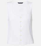 Veronica Beard Quenby ribbed-knit cotton-blend top