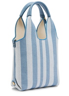 Chloe Stripy Logo-jacquard Canvas Tote bag - Blue And White - One Size