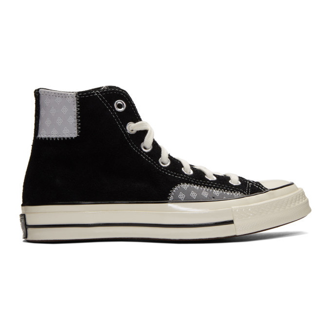 Photo: Converse Black and Grey Suede Chuck High Sneakers