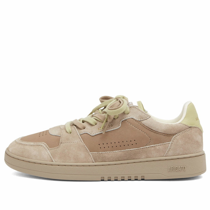 Photo: Axel Arigato Men's Dice Lo Double Lace Sneaker in Dark Beige/Light Green