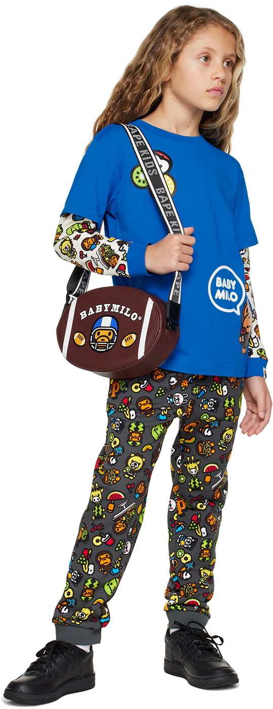 BAPE Kids Blue Baby Milo Mixed Fruit Long Sleeve T-Shirt A