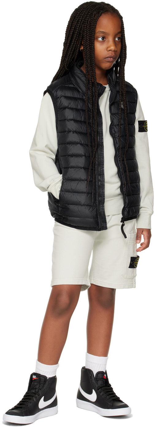 Stone Island Junior Kids Gray Patch Shorts