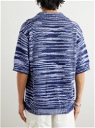 Etro - Space-Dyed Cotton-Blend Polo Shirt - Blue
