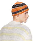Marni Black & Orange Striped Mohair Beanie