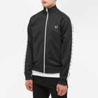 Fred Perry Authentic Men's Taped Track Jacket in Black