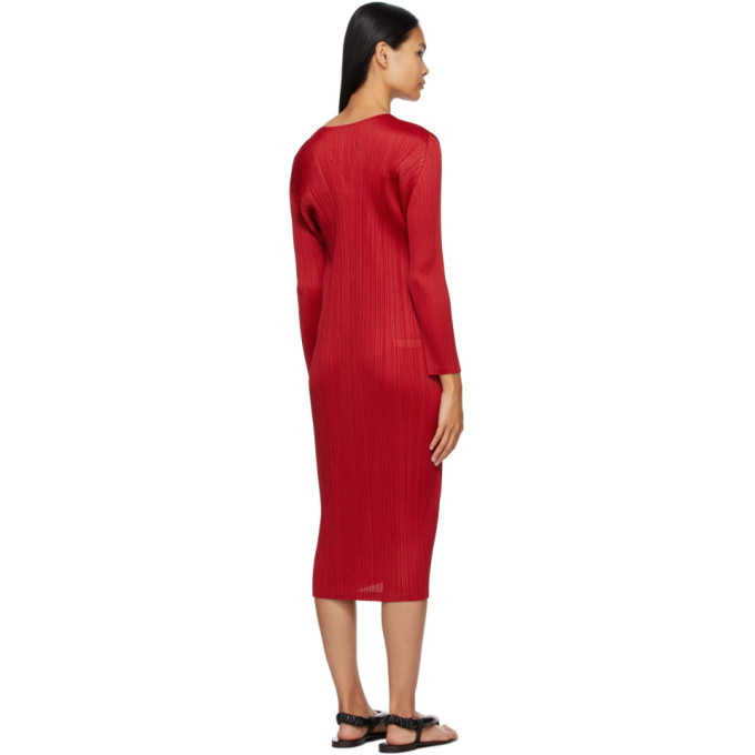 Pleats Please Issey Miyake Red Monthly Colors November Dress